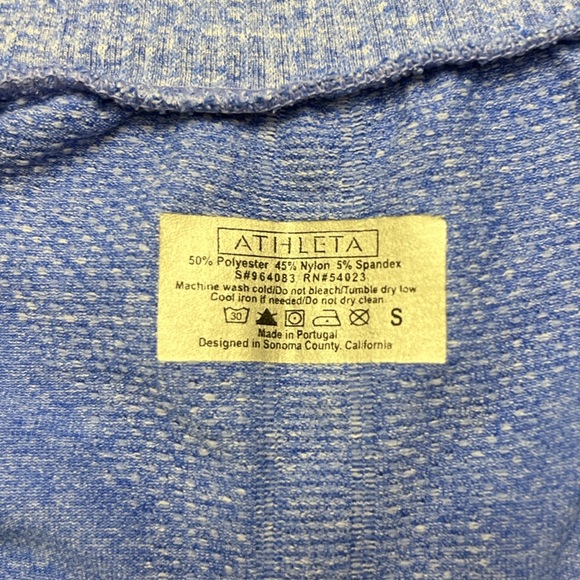 Athleta Fastest Track Half Zip Top Size Small Sapphire Blue Heather Athleisure - Picture 2 of 14